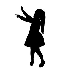 Black Silhouette Little Girl Rejoices