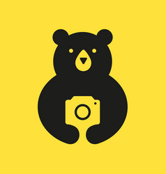 Initial Bear Photographer Logo Negative Space