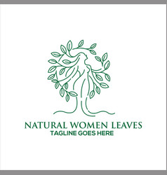 Natural Women Leaves Feminine Logo