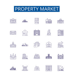 Property Market Line Icons Signs Set Design