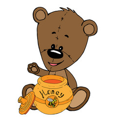 Teddy Bear With A Pot Honey Icon A