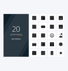 20 User Interface Solid Glyph Icon