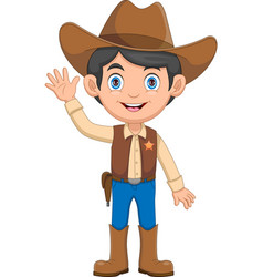 Cute Little Cowboy Waving