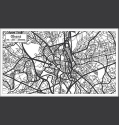 Bruges belgium city map in black and white color Vector Image