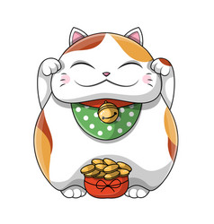 Happy Fat Cat Gloating Over A Pile Gold Coins