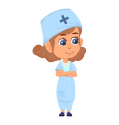 Medical Doctor Nurse Girl Icon Cartoon Kid