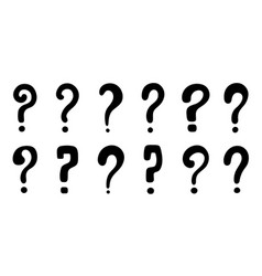 Question Mark Set Hand Drawn In Simple Style