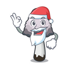 Santa Shaggy Mane Mushroom Mascot Cartoon