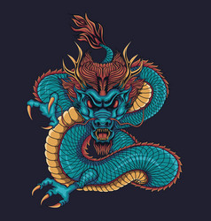 Blue Chinese Dragon