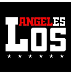 T Shirt Typography Los Angeles Ca Stars Black