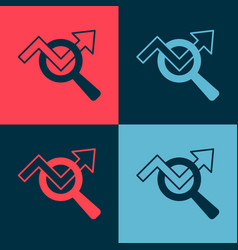 Pop Art Magnifying Glass And Data Analysis Icon