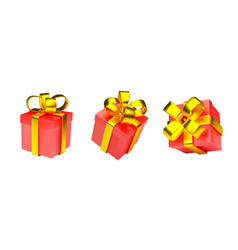 Red Gift Boxes With Golden Bows