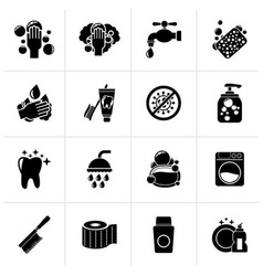 Black Cleaning And Hygiene Icons