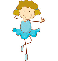 A Doodle Ballet Dancer Cartoon Character Isolated