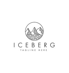 Mountain Ice Or Iceberg Line Logo Design