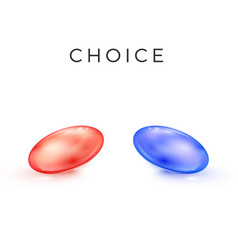 Red And Blue Transparent Capsule Drugs Medical