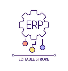 2d Thin Line Colorful Cloud Erp Tasks Icon