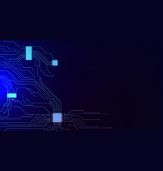 Abstract Blue Technology With Circuit Board