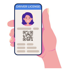 Driving License On Cell Phone Screen Mobile