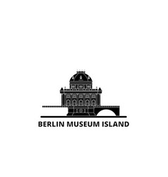 Germany Berlin Museum Island Flat Travel Skyline