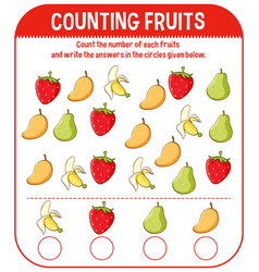 Math game template with counting vegetable Vector Image