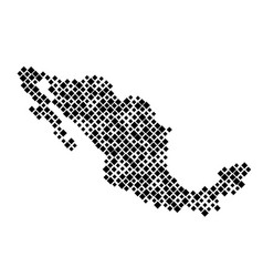 Mexico Map From Pattern Black Rhombuses