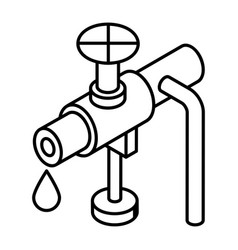 An Outline Isometric Icon Of Fuel Pipeline