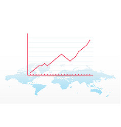 Growth Chart With World Map Symbol Infographic