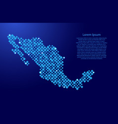 Mexico Map From Blue Pattern Rhombuses