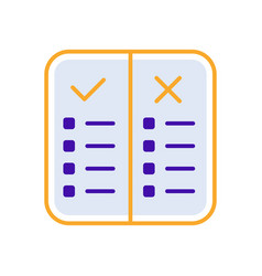 Rules Business Icon With Purple Orange Outline