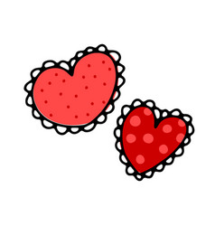 Doodle Valentines Day Frill Heart With Lace Dots