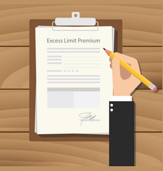 Excess Limit Premium With Businessman Hand