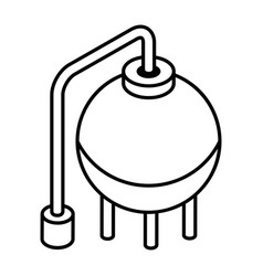 Fuel Refinery Outline Isometric Icon