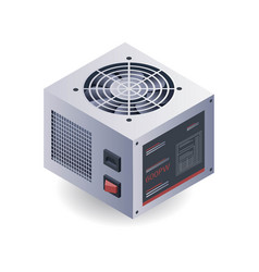 High Speed Computer Power Supply Flat Isometric 3d