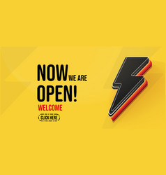 Now Open Welcome Banner Template With Flash