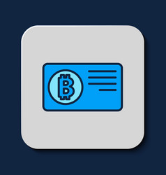 Filled Outline Credit Card With Bitcoin Icon