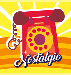 Isolated Old Telephone Nostalgic Vibrant Retro