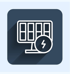 White Line Solar Energy Panel Icon Isolated