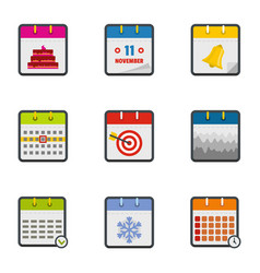 Yearbook Icons Set Flat Style