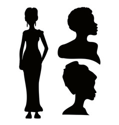 African American Young Woman Face And Figure