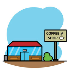 Isolated Coffee Shop Building Icon