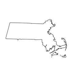 Massachusetts Ma State Border Usa Map Outline