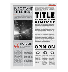 Newspaper Page Layout Template News Typographic