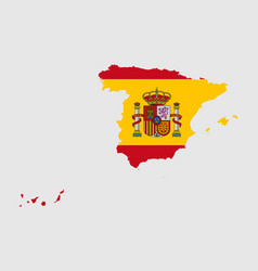 Spain Map Flag Spanish Country With Banner