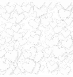 White Heart Love Confettis Valentines Day Patter