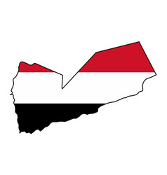 Yemen Silhouette Flag Map