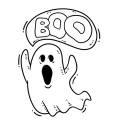 Boo Ghost Halloween Coloring Page