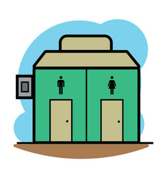 Isolated Public Bathroom Building Icon