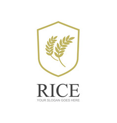 Rice Or Wheat Grain Agriculture Logo Design