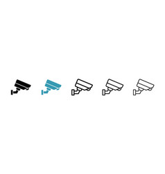 Security Camera Line Icon Set